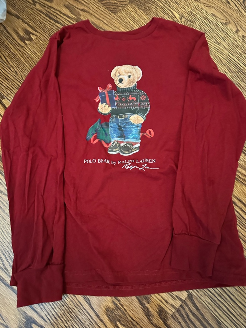 Ralph Lauren Polo Bear Long Sleeve Tee in Red